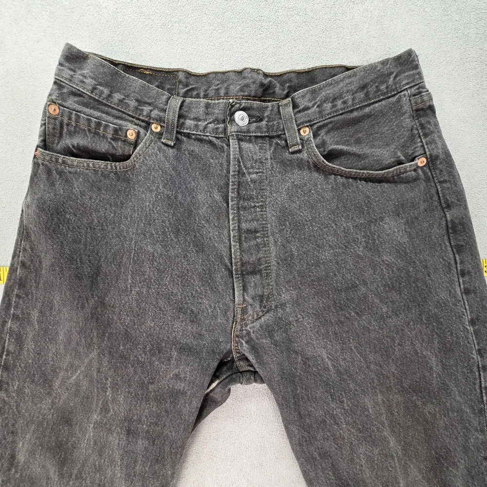 Vintage Levis 501 Jeans Mens Black Straight Button Fly USA Fits‎ 30x29
